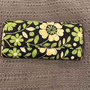 Vera Bradley wallet - green and blue pattern.
